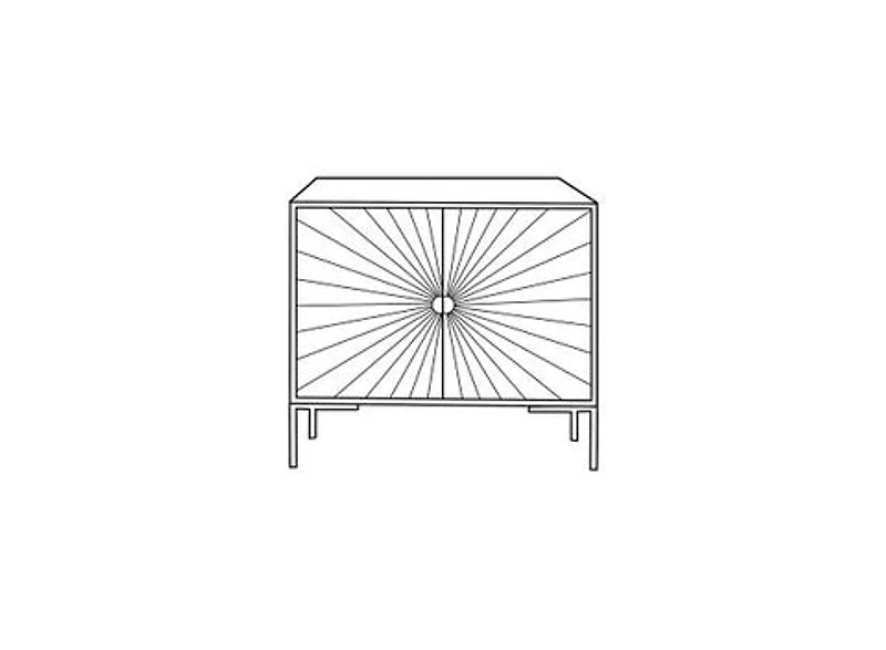 FITNIA SOLID WOOD WITH SUNBURST PATTERN 2 DOOR SIDEBOARD