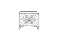 FITNIA SOLID WOOD WITH SUNBURST PATTERN 2 DOOR SIDEBOARD