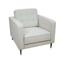 Lucas Mid Century Fabric Chair - Oatmeal Fabric