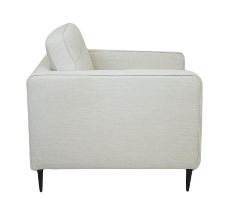 Lucas Mid Century Fabric Chair - Oatmeal Fabric
