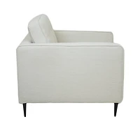 Lucas Mid Century Fabric Chair - Oatmeal Fabric