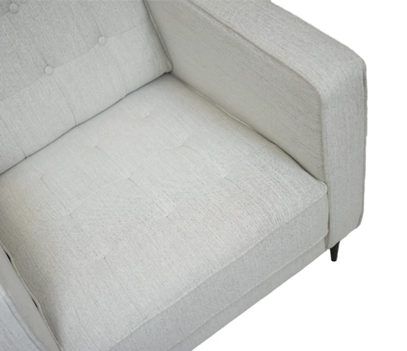 Lucas Mid Century Fabric Chair - Oatmeal Fabric