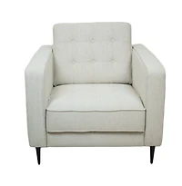 Lucas Mid Century Fabric Chair - Oatmeal Fabric