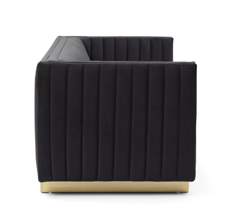 Elba Mid Century Sofa - Velvet Black