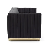 Elba Mid Century Sofa - Velvet Black