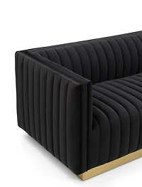 Elba Mid Century Sofa - Velvet Black