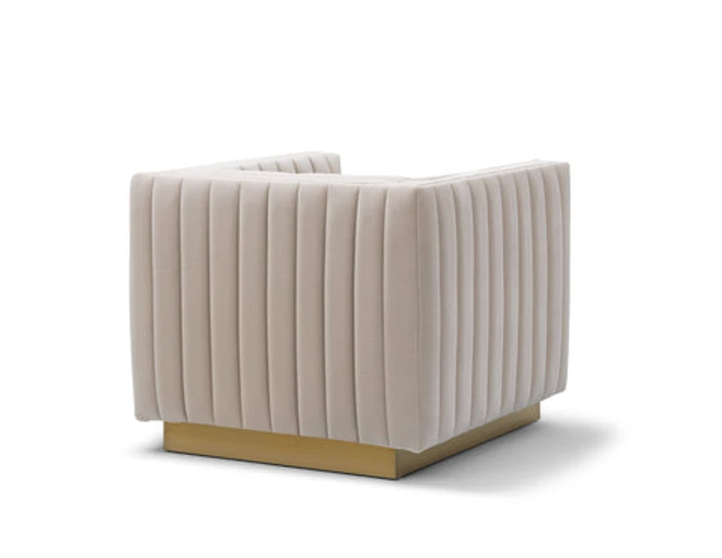 Elba Mid Century Chair - Velvet Buff Beige