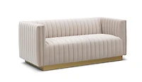 Elba Mid Century Loveseat - Velvet Buff Beige