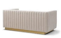 Elba Mid Century Loveseat - Velvet Buff Beige