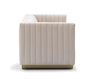 Elba Mid Century Loveseat - Velvet Buff Beige