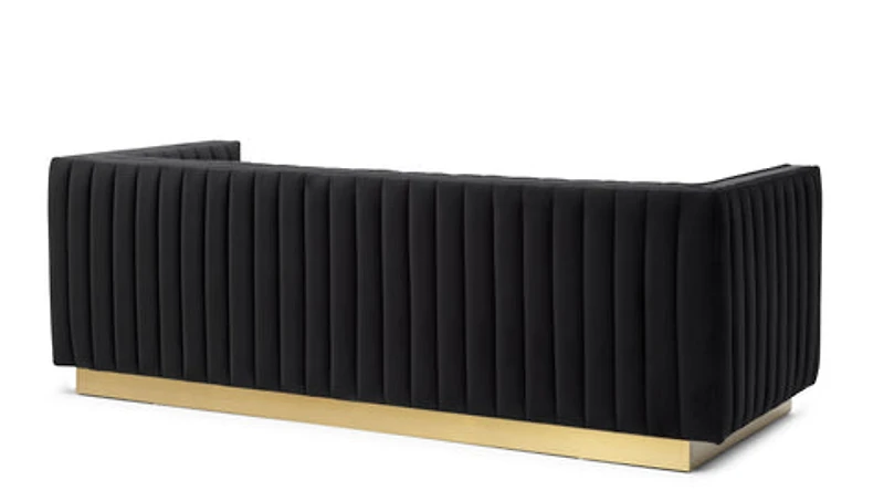 Elba Mid Century Sofa - Velvet Black