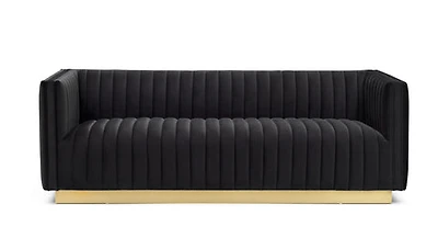 Elba Mid Century Sofa - Velvet Black