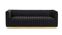 Elba Mid Century Sofa - Velvet Black