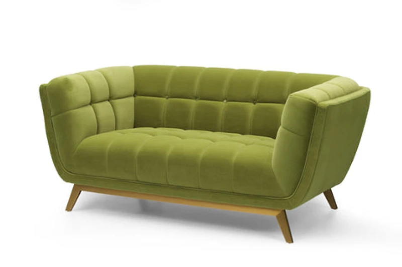 Yaletown Mid Century Loveseat - Velvet Green - Greater Vancouver Furniture