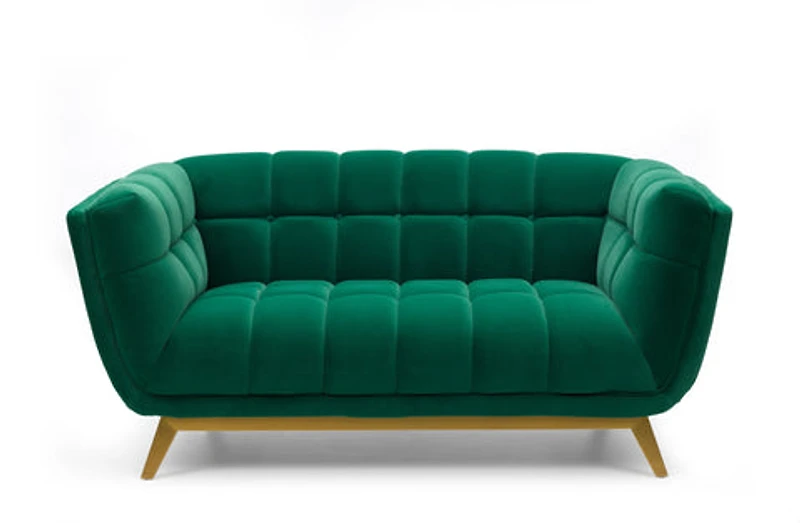 Yaletown Mid Century Loveseat - Velvet Green - Greater Vancouver Furniture