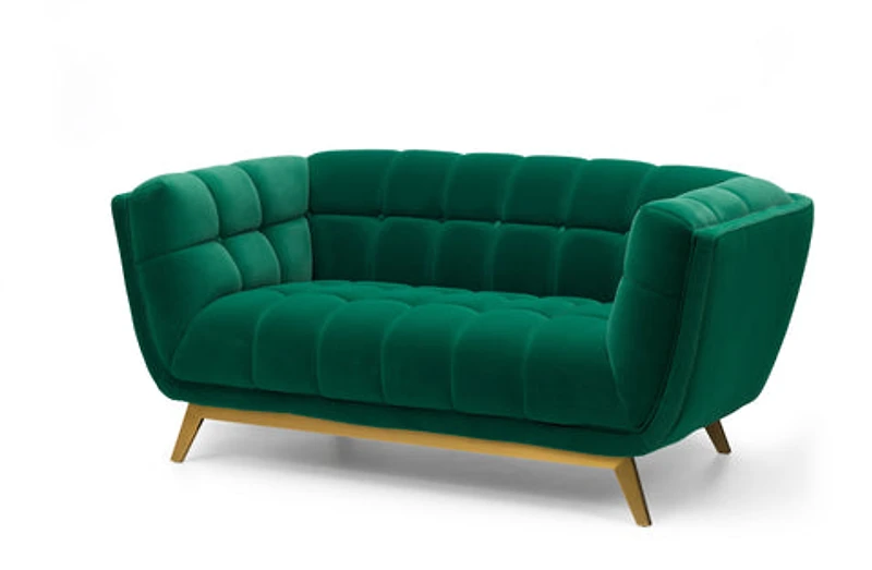 Yaletown Mid Century Loveseat - Velvet Green - Greater Vancouver Furniture