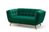 Yaletown Mid Century Loveseat - Velvet Green - Greater Vancouver Furniture