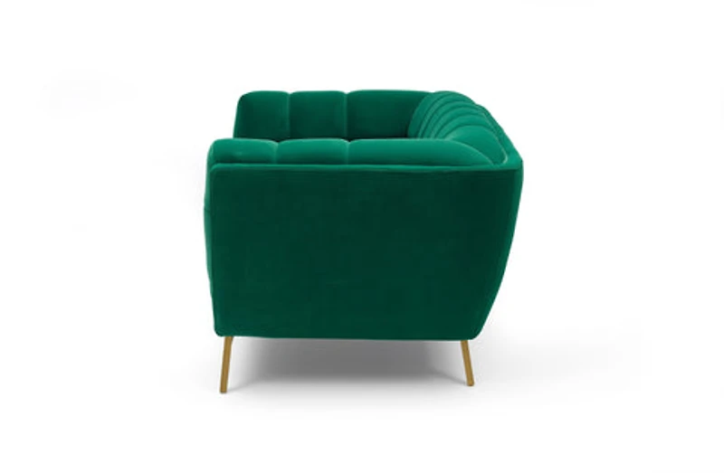 Yaletown Mid Century Loveseat - Velvet Green - Greater Vancouver Furniture