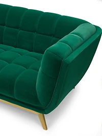 Yaletown Mid Century Loveseat - Velvet Green - Greater Vancouver Furniture