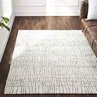 Milton Machine Woven Rug - Ivory/Grey