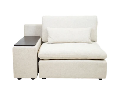 Morgan Modular Sectional Reversible Arm Chair with Console - Beige
