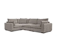ONZA FABRIC 4 PIECE MODULAR SECTIONAL OYSTER (OPPORTUNITY BUY)