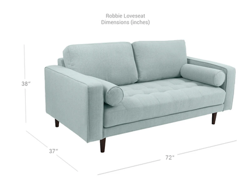 Robbie Fabric Loveseat - Light Sage