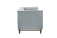 LUIGI Mid Century Velvet Loveseat - Platinum - Greater Vancouver Furniture