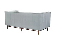 LUIGI Mid Century Velvet Loveseat - Platinum - Greater Vancouver Furniture