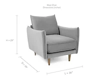 West Chair - Grey - Greater Vancouver Furniture