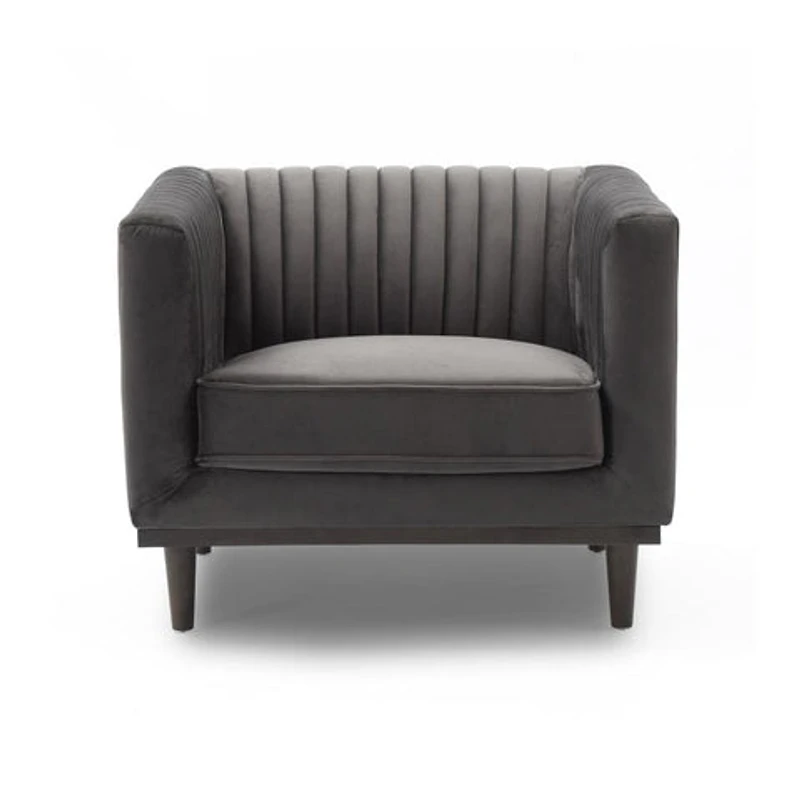 Stella Club Chair - Grey Velvet
