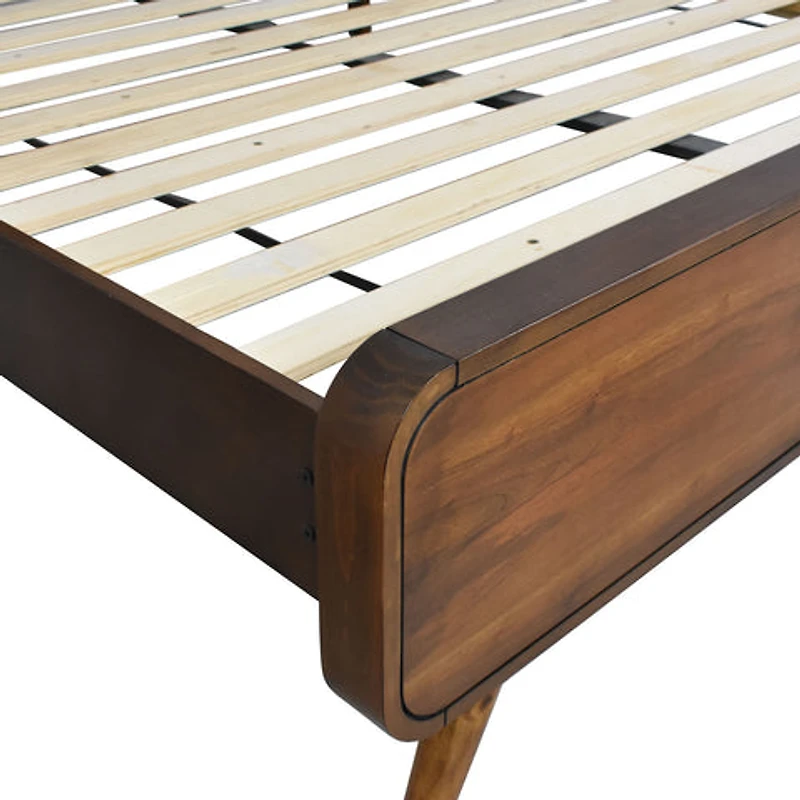 Robyn King Bed With Upholstered Headboard Dark Walnut