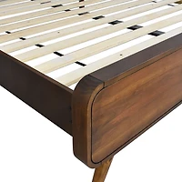 Robyn King Bed With Upholstered Headboard Dark Walnut