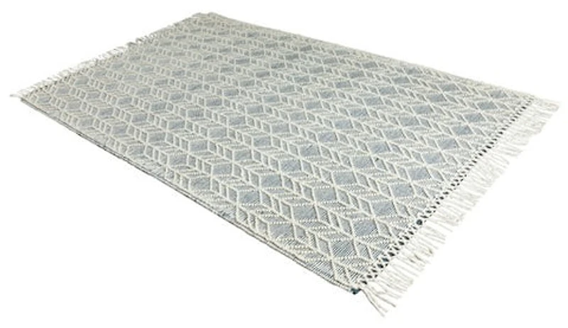 CIMO HAND WOVEN RUG IVORY/BLUE