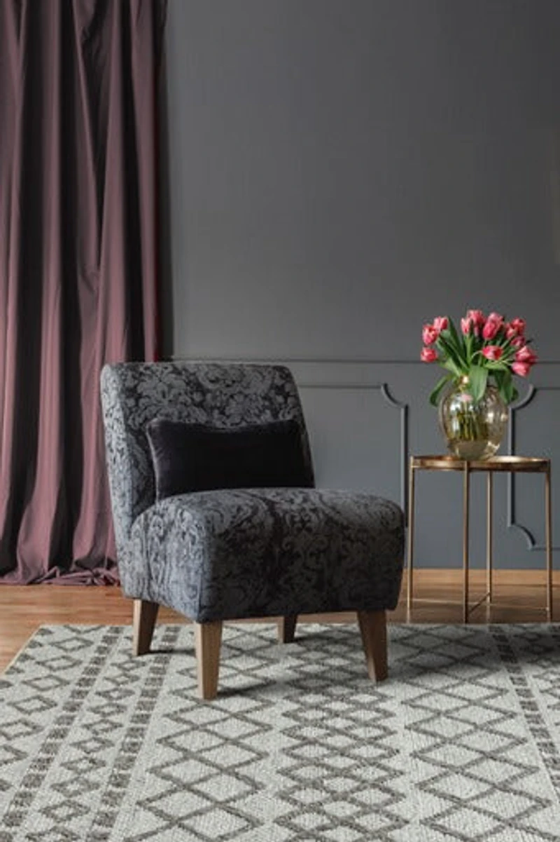 FINTONA HAND WOVEN RUG SILVER/GRAY