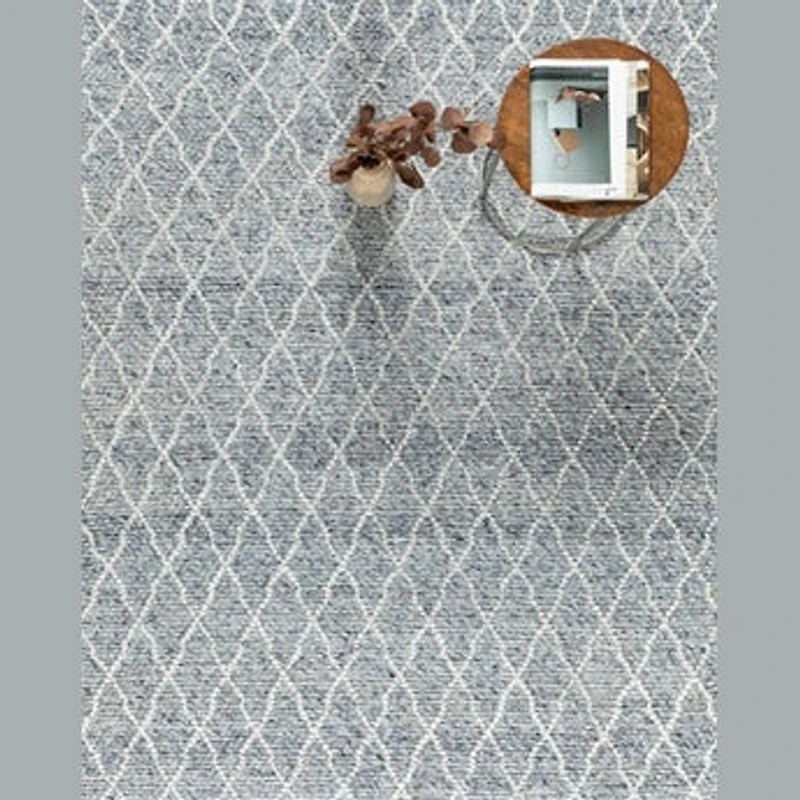 LABIN HAND WOVEN RUG TEAL/SILVER