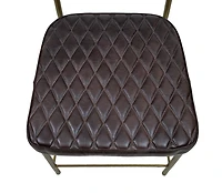 Vega Dining Chair Genuine Leather Seating - Tan