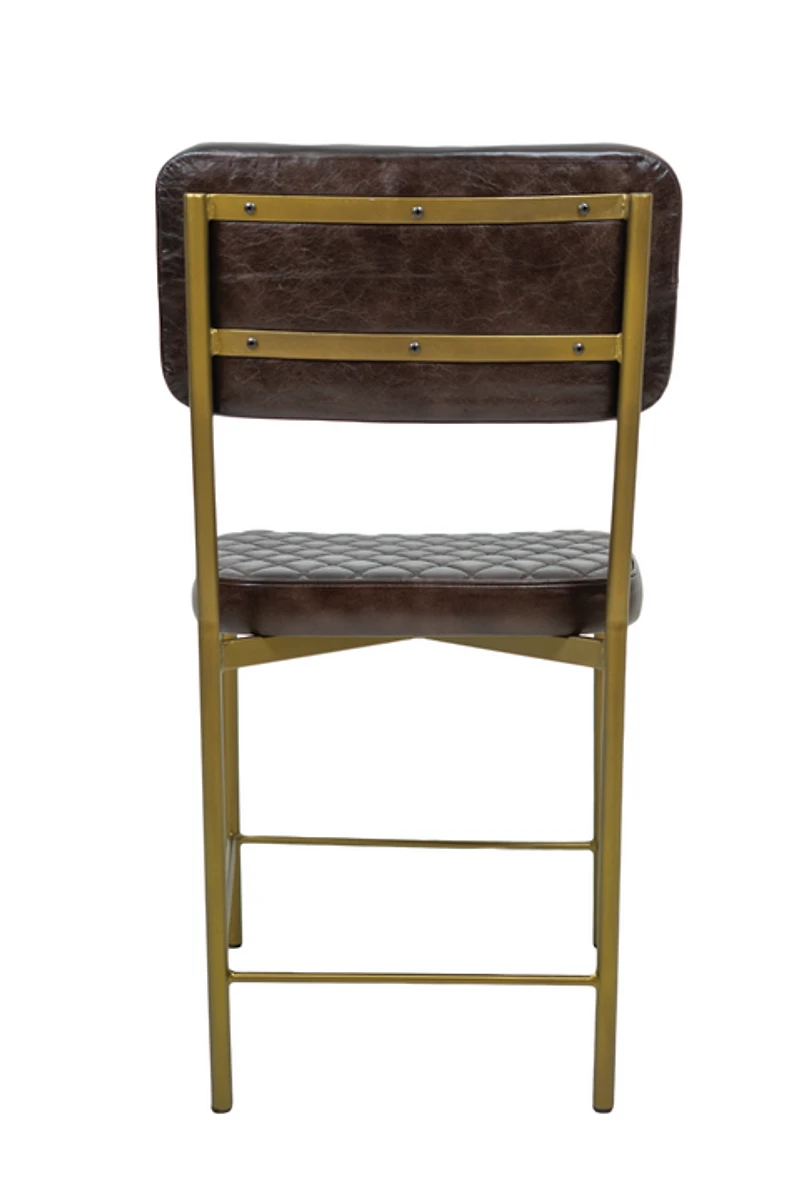 Vega Dining Chair Genuine Leather Seating - Tan