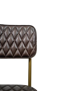 Vega Dining Chair Genuine Leather Seating - Tan