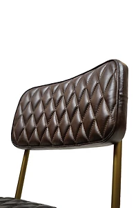 Vega Dining Chair Genuine Leather Seating - Tan