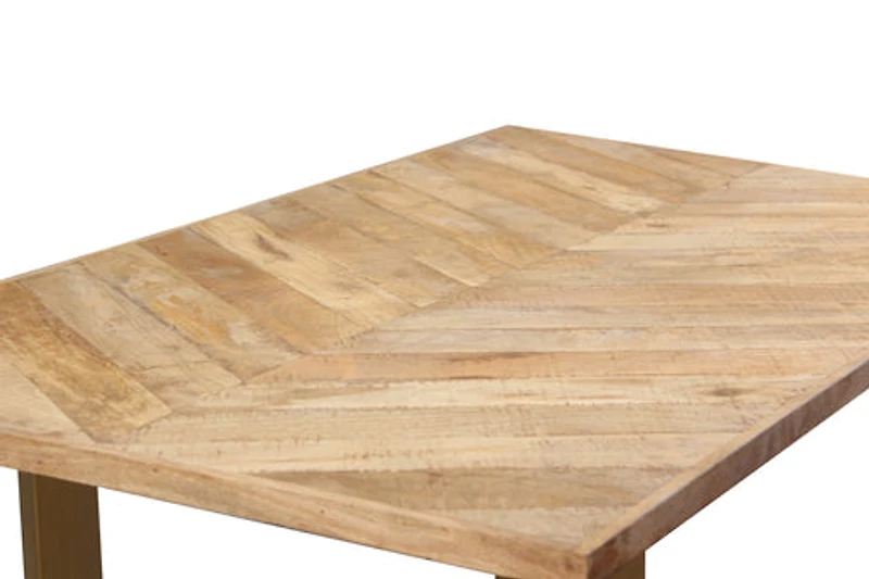 ZIVA Parquet Style Solid Mango Wood Dining Table