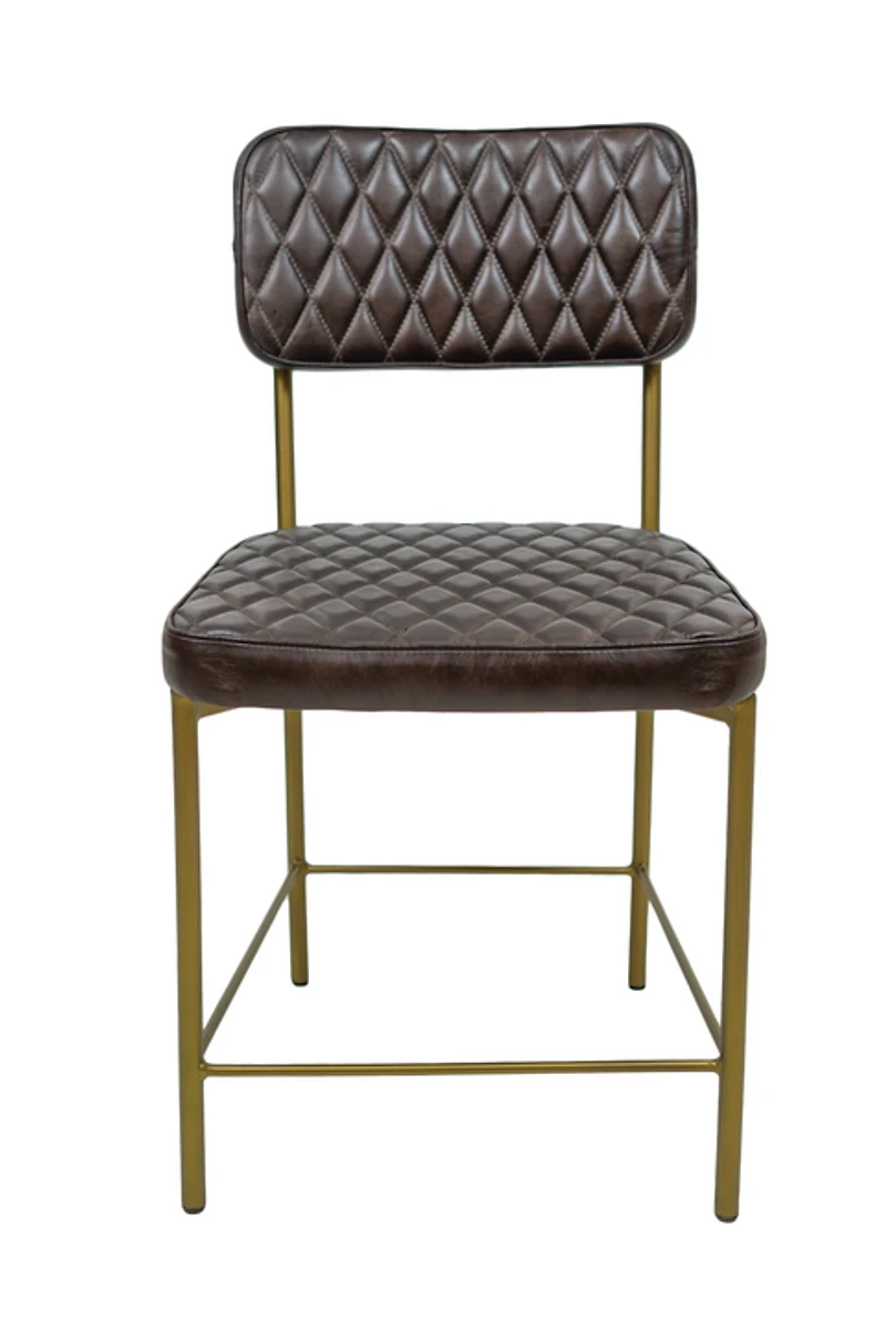 Vega Dining Chair Genuine Leather Seating - Tan