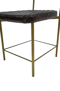 Vega Dining Chair Genuine Leather Seating - Tan