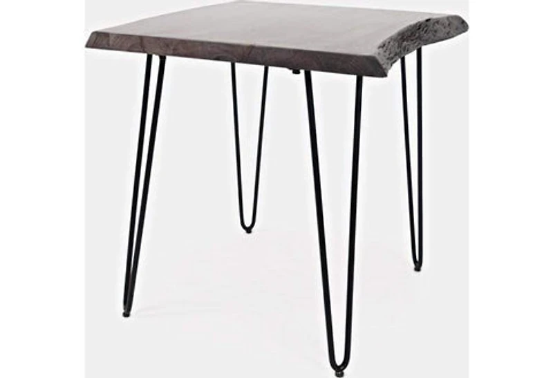 Nature's Edge Square End Table Slate Brushed Grey
