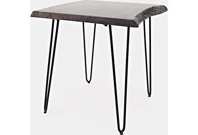 Nature's Edge Square End Table Slate Brushed Grey