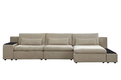 FLOOR MODEL MORGAN 3PC MODULAR SECTIONAL - KNIT BEIGE