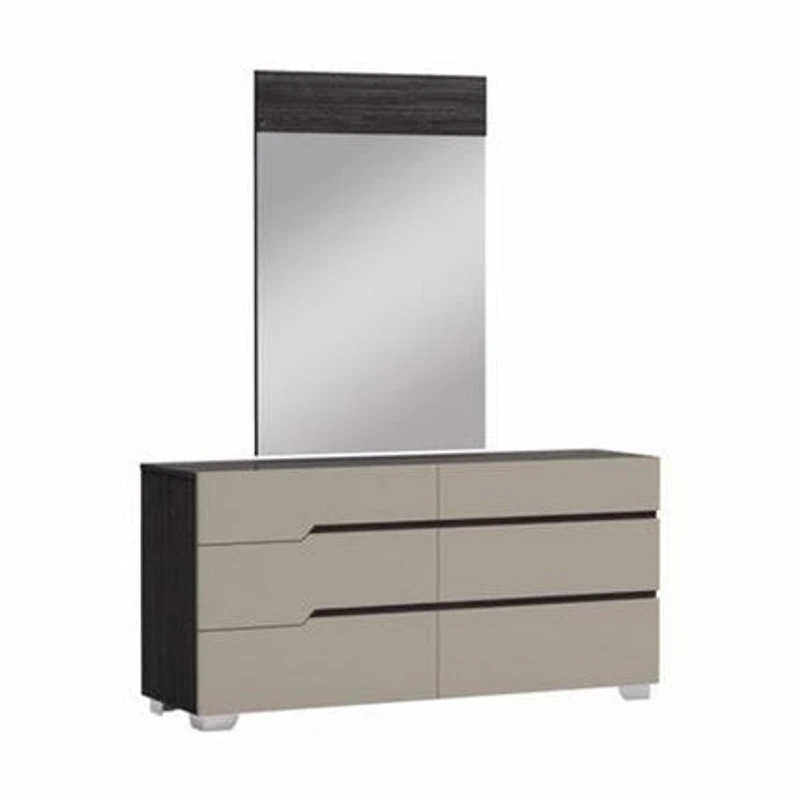 Benson Bedroom Glossy Grey/Brown Mirror
