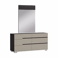 Benson Bedroom Glossy Grey/Brown Mirror