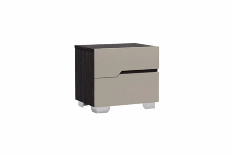 Benson Grey/ Brown Glossy Night Stand - Greater Vancouver Furniture