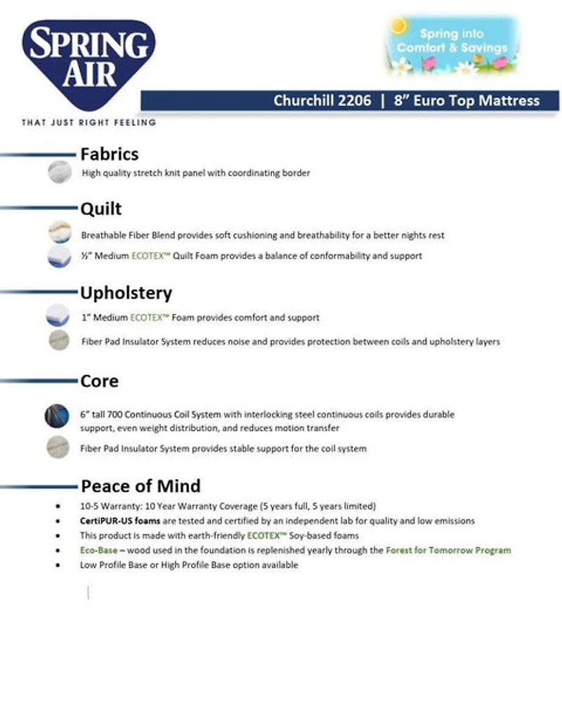 Churchill 8" Eurotop Mattress - Queen - Greater Vancouver Furniture